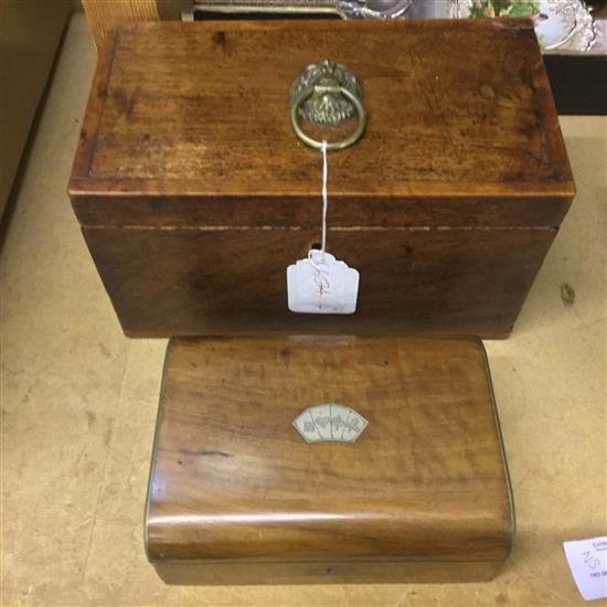 Two small mahogany boxes